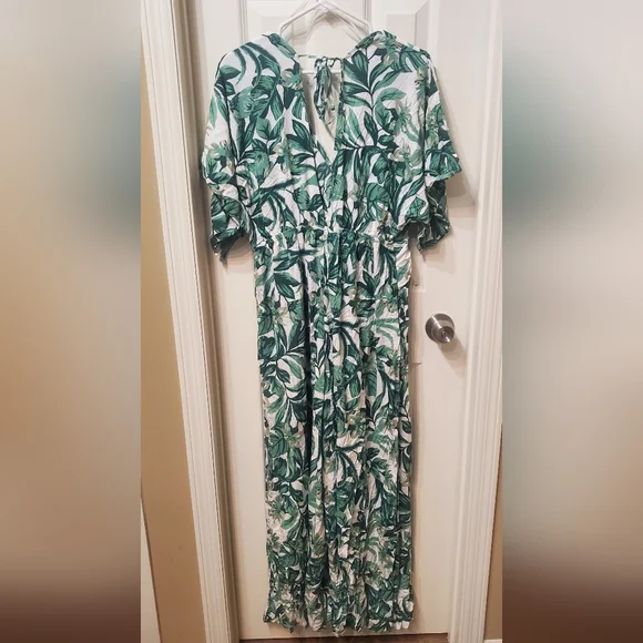 Baltic Born Green & White Tropical Print Jumpsuit - Picture 7 of 7